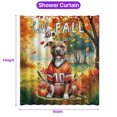 thumbnail image 5 of Hello Fall Pitbull Football Welcome Autumn with Leaves Pumpkins Shower Curtain Terrier Dog Lover Waterproof Bathroom Bathtub Curtain - 00012, 5 of 5