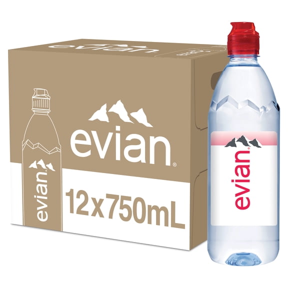 evian Natural Spring Drinking Water, 25.36 fl oz, 12 Pack Bottles