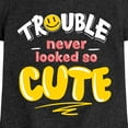 thumbnail image 3 of Instant Message - Trouble Never Looked So Cute - Toddler & Youth Girls Short Sleeve Graphic T-Shirt, 3 of 6