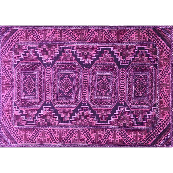 Ahgly Company Indoor Rectangle Persian Purple Traditional Area Rugs, 5' x 7'