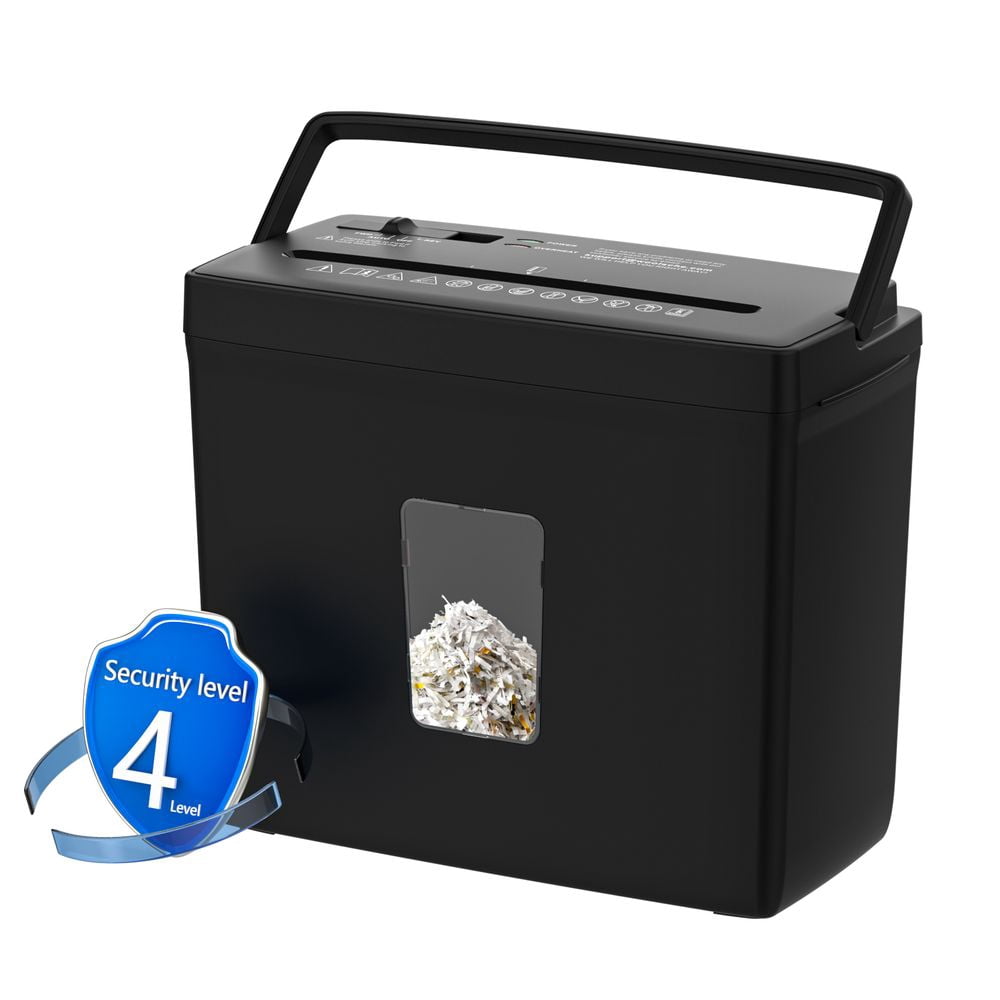 Home shredder, cross-cut shredder, 5-piece small cross-cut shredder, P-4 safety level, with 2.38-gallon bin, 4 mode design - durable, fast, paper jam-proof, suitable for offices, homes, schools