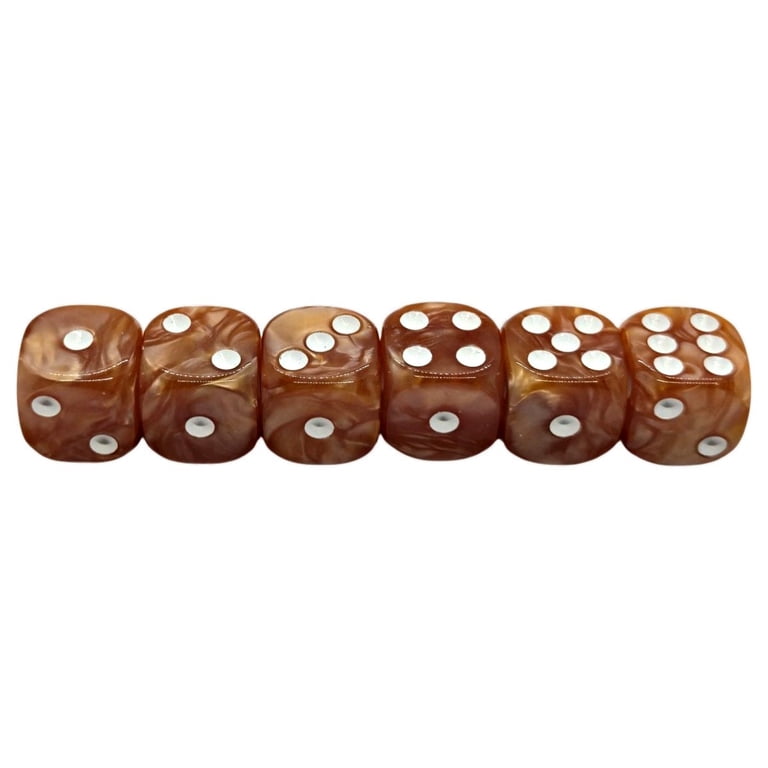Paerized Pearlized Dice Set w/ Pouch & Cup - Copper / Warm Brown - Walmart.com