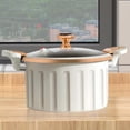 thumbnail image 1 of Soup Pot 8L with Lid Cookware Heat Resistant Sauce Pan for Soup Cereals Milk white, 1 of 8