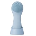 thumbnail image 1 of Tignapoo Dual-Sided Waterproof Silicone Facial Cleansing Brush for Deep Pore Cleaning and Massage - Adjustable Sonic Vibrations, Compact Design, Perfect for Home Use, Available in Light Blue and Pink, 1 of 7