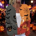thumbnail image 5 of Halloween Sweaters for Women Novelty Pumpkin Bat Womens Sweaters Cardigan Knit Button Up Cropped Long Sleeve Fall Winter Fashion Comfy Cardigan Sweaters Red S, 5 of 7