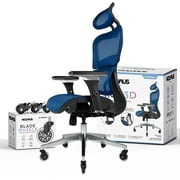 NOUHAUS Ergo3D Ergonomic Office Chair - Rolling Desk Chair with 3D Adjustable Armrest, 3D Lumbar Support and Blade Wheels - Mesh Computer Chair, Gaming Chairs, Executive Swivel Chair (Blue)