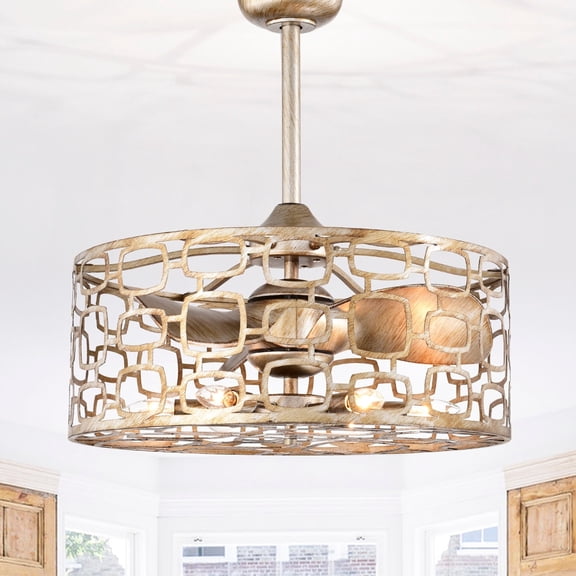 Anistara 23 in. 6-Lights Indoor Antique Silver Finish Ceiling Fan with Light Kit and Remote