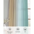 thumbnail image 6 of Teal Yellow Ombre Sheer Curtains 54 Inch Length 2 Panels Set for Living Room/Bedroom, Farmhouse Modern Gradient Art Kitchen Curtains Grommet Semi-Sheer Curtains Drapes Window Treatments 42"x54"x2, 6 of 7