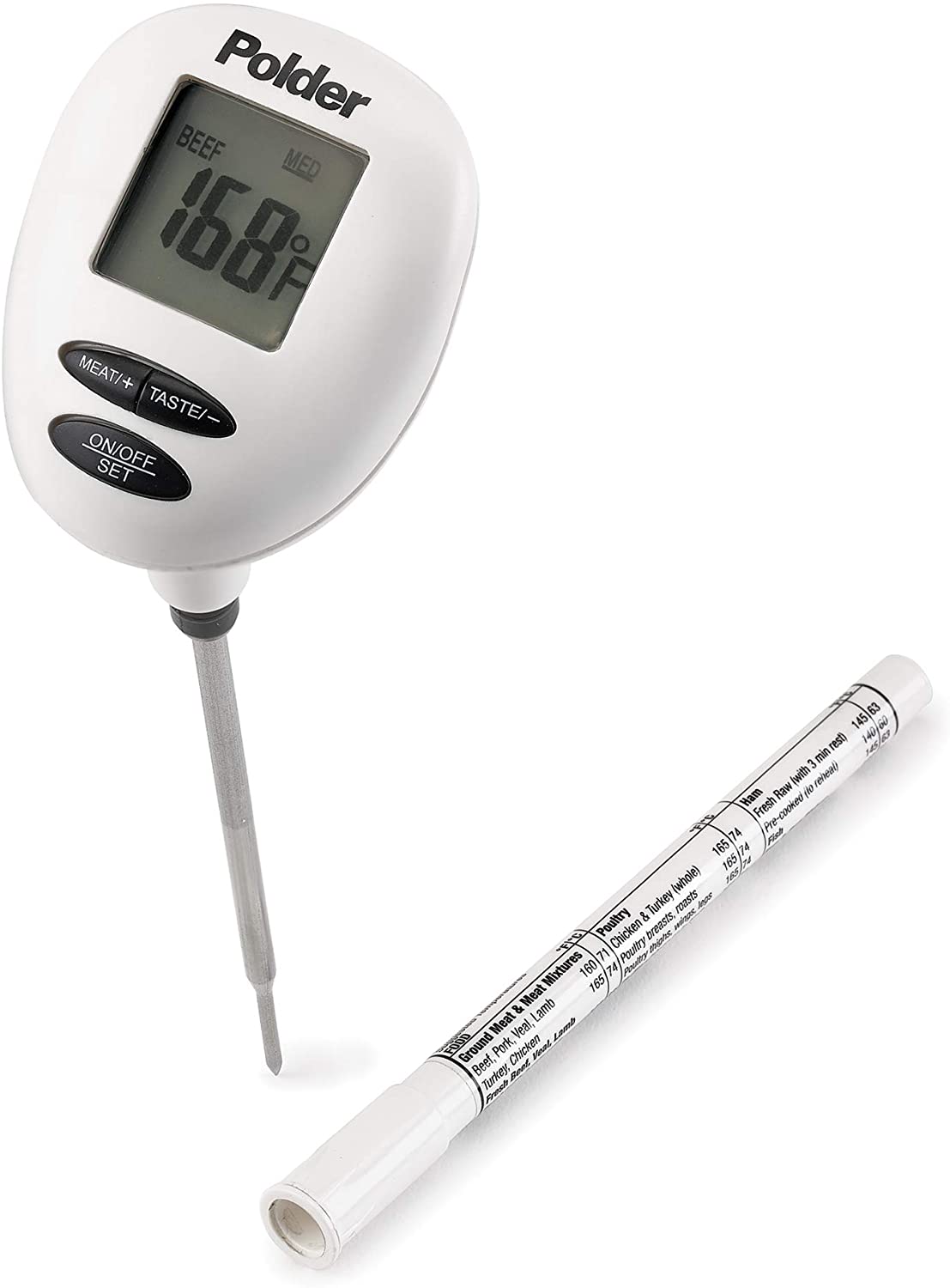Polder Safe Serve Digital Instant Read Thermometer with 6 Preset