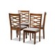 thumbnail image 1 of Juego de sillas de comedor de 4 piezas de madera con acabado marrón nogal y tapizado de tela gris moderno y contemporáneo Elijah de Baxton Studio Baxton Studio 9883, 1 of 2