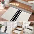 thumbnail image 6 of Black Geometric Stripe, 2'x3' Washable Rug, Abstract Farmhouse Style Non-Slip Soft Doormat Area Rugs for Entrance Bathroom Bedsides, Carpet for Kitchen Bedroom, Entryway Floor Mat, 6 of 9