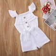thumbnail image 4 of Toddler Girls Square Neck Bodysuit, Ruffled Sleeve Slender Waist Romper, 4 of 10