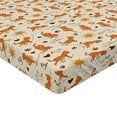 thumbnail image 2 of Ambesonne Cat Fitted Sheet 2 Pcs Set, Kitties Doing Yoga Paws, Queen, Cream Orange Brown, 2 of 3