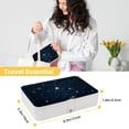 thumbnail image 5 of Constellation PU Leather Necklace Organizer Jewelry Box Earring Organizer with Removable Compartment, Portable, 5 of 6