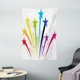 thumbnail image 1 of Colorful Tapestry, Rainbow Colored Shooting Stars Illustration on Plain Backdrop Art Print, Wall Hanging for Bedroom Living Room Dorm Decor, 40W X 60L Inches, White and Multicolor, by Ambesonne, 1 of 2