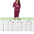 thumbnail image 5 of Women's Maternity Dress Long Sleeve Sweater Dress Button Ribbed Knit Slim Fit Elegant Midi Dresses, 5 of 5