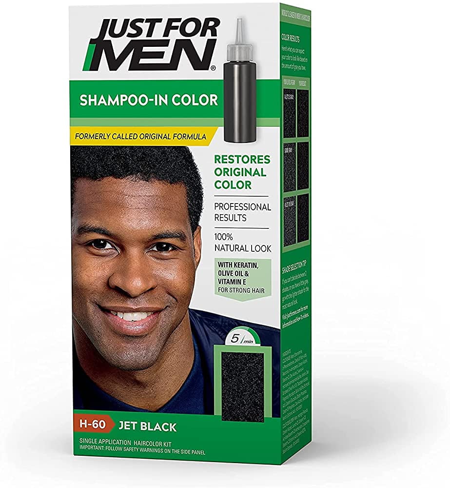 Just For Men Shampoo-in Hair Color, Real Black - Hair Coloring for