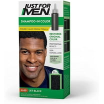 Just For Men Shampoo-In Color, Mens Hair Dye with Vitamin E for Stronger Hair - Jet Black, H-60