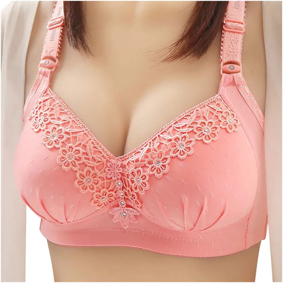 RYDCOT Side-Support Wireless Bra with Seamless Cups - Women's Side Retraction No Steel Underwear Strap Type Thin Mould Cup Breathable Bra