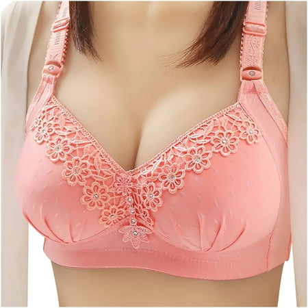 

Stamzod Women s Side Retraction No Steel Ring Underwear Strap Type Thin Mould Cup Breathable Bra