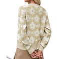 thumbnail image 4 of Floral Knit Women Long Sleeve Button Down Casual Sweater Cardigan, 4 of 5