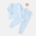 thumbnail image 2 of mgoYE Toddler Baby Boys Girls Clothes 3 6 12 18 24m 3t 4t Long Sleeve Ribbed Top and Pants Set 2 Piece Solid Color Fall Winter Outfits Size 12-18 Months, 2 of 9