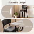 thumbnail image 3 of Ktaxon 3 Piece Dining Table Set with 2 Chairs, 31.5" Dining Table and Chairs for 2, Breakfast Table with PU Leather Padded Stackable Chairs, Perfect for Apartment, Small Spaces, Gray, 3 of 8