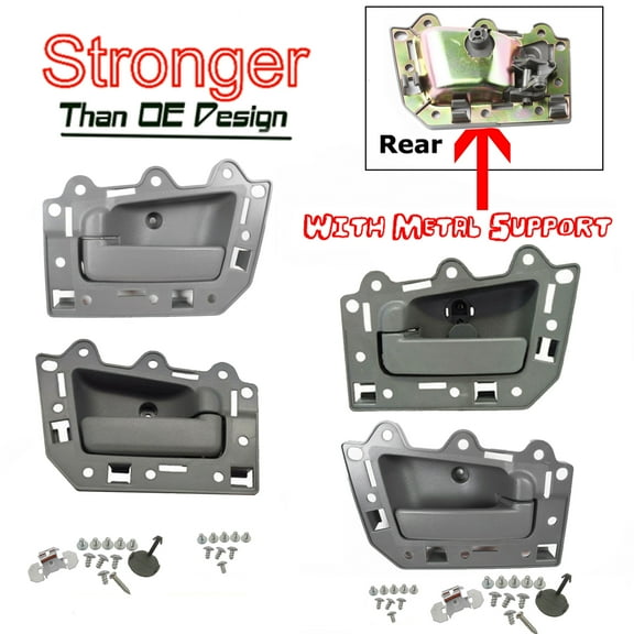 For 05-11 Jeep Grand Cherokee Interior Inner Inside Door Handle 4PCS Gray Bolt 05 06 07 08 09 10 11 DS300-NS