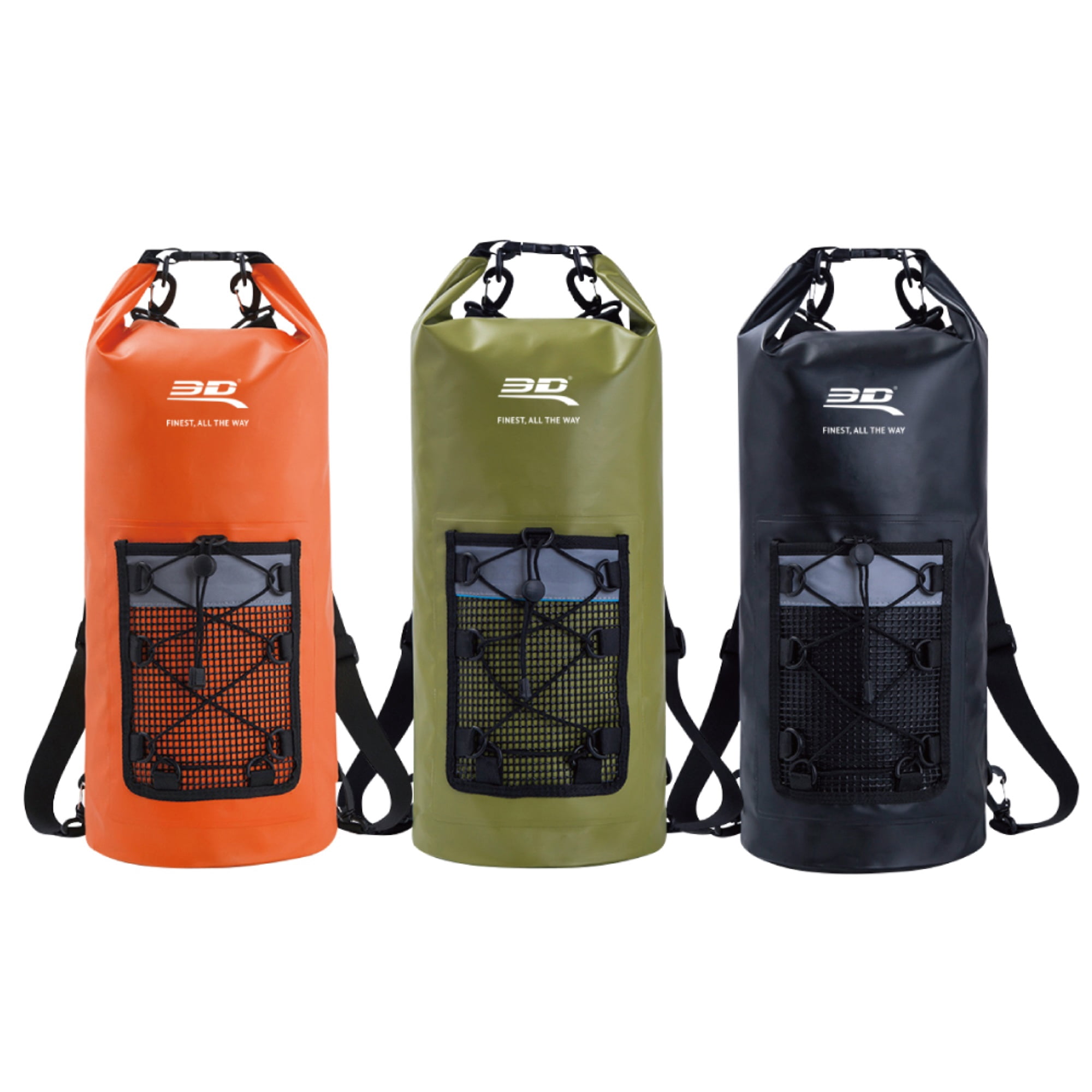 3D ROLL-TOP DRY BAG BACKPACK ARMY GREEN