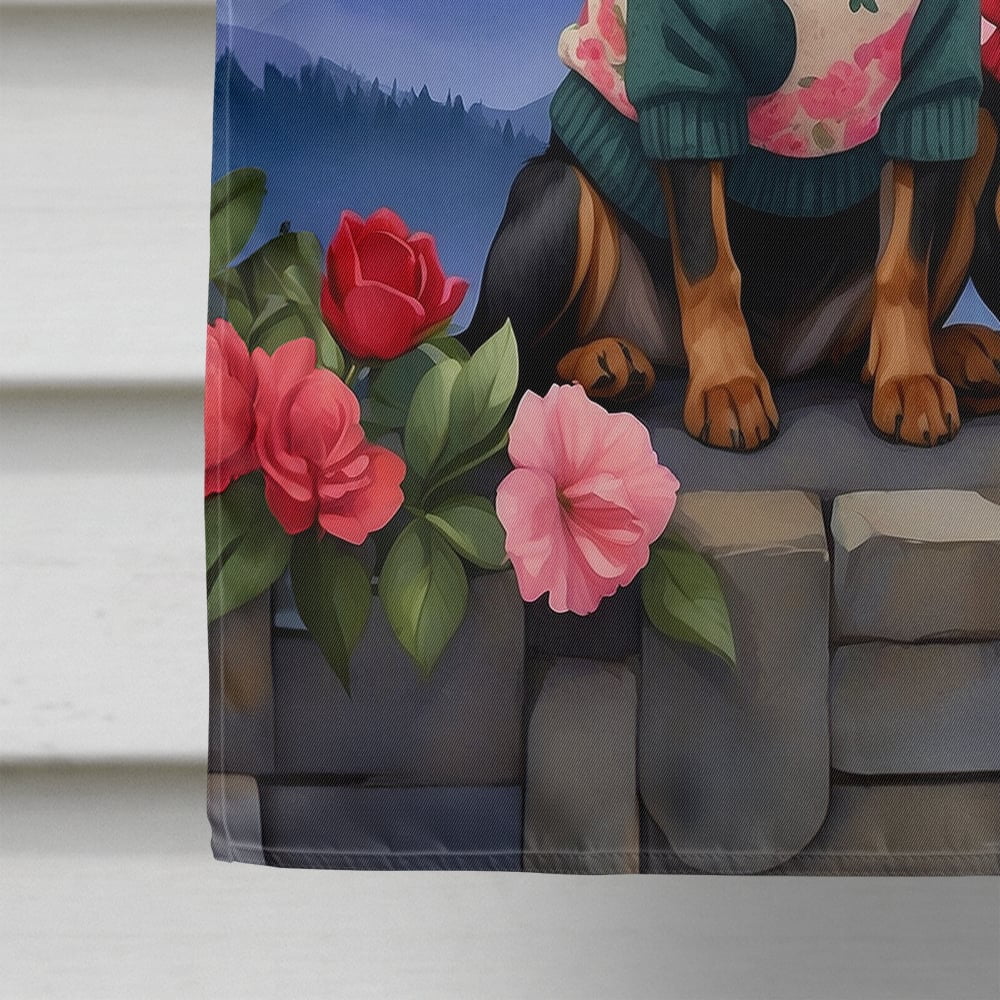 Miniature Pinscher Two Hearts House Flag 28 in x 40 in