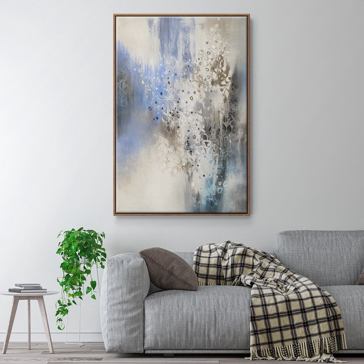 Glacier Stones Framed Premium Gallery Wrapped Canvas - Ready to Hang - 27 x 41 - Walnut Floating Frame