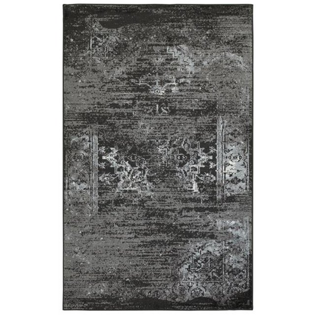 8 x 10 ft. Black & Gray Distressed Area Rug