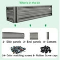 thumbnail image 4 of 2 x 6 Rectangular Metal Planter Box Durable Raised Garden Bed in Galvalume Steel 24 x 72" With 18" Inch High Walls (Slate Gray), 4 of 6