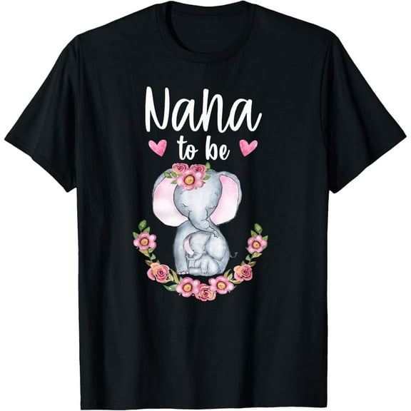 Nana To Be Elephant Baby Shower Nana Grandma Floral T-Shirt TShirt