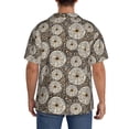 thumbnail image 3 of Gukieu Dandelion Flower Print Men's Short-sleeved Shirts, Button-down Pocket Shirts, T-shirts, Beach Vacation Travel Summer Clothing-3X-Large, 3 of 5