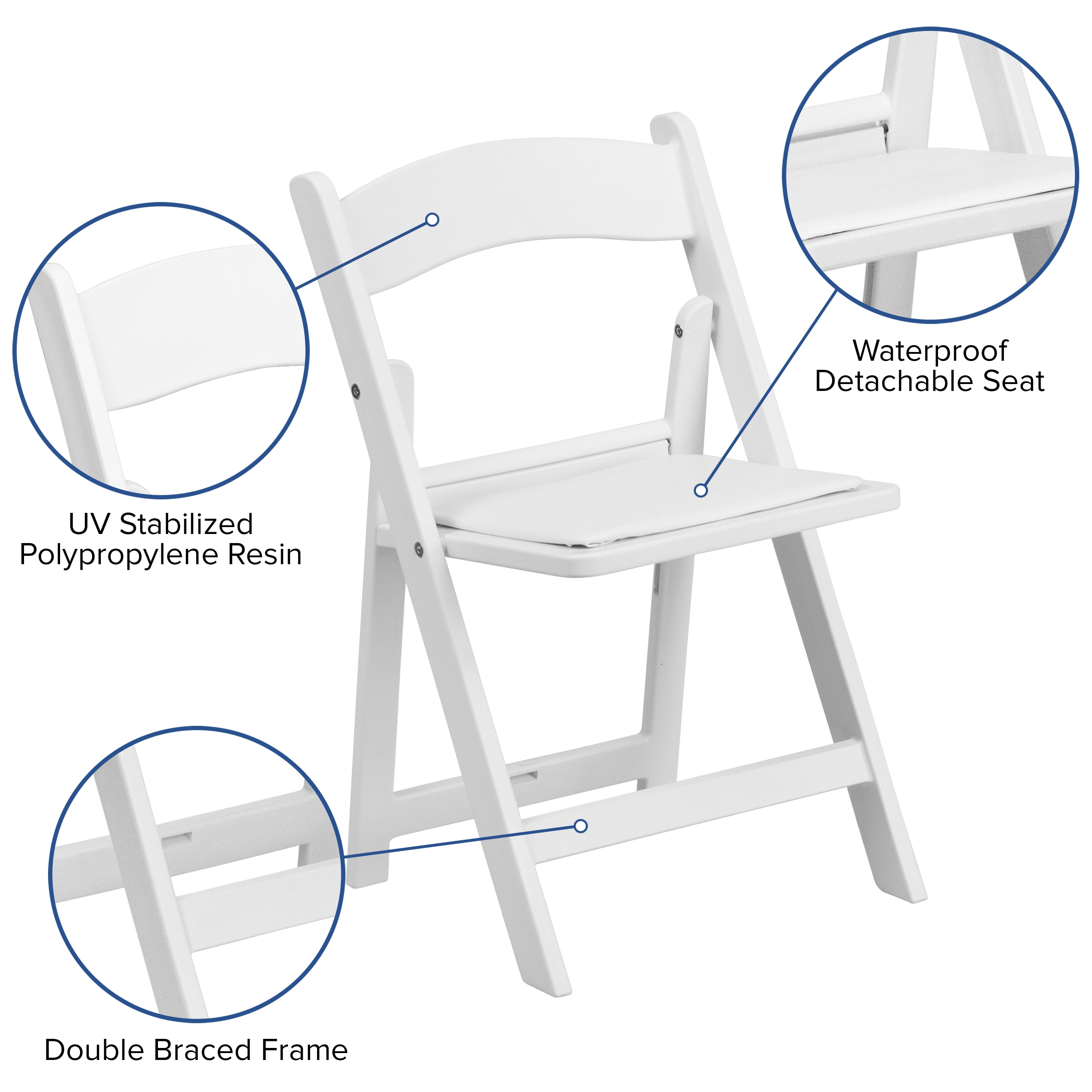 Replacement Vinyl Seat Pad for Resin Folding Chairs