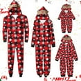 thumbnail image 4 of WREESH 2025 Baby Plaid Hooded Onesie Christmas Family Matching Pajamas Cozy Fleece Loungewear Long Sleeve Holiday Sleepwear Set 6 Months, 4 of 5