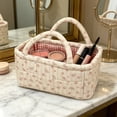 thumbnail image 4 of Desk Storage Organizer | Quilted Floral Fabric Storage Basket | Small Caddy Organizer for Office Desk, 5 X 5 X 4.5 in, 4 of 6