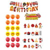 12 inch Fire Truck Theme Birthday and Cake Topper, Banners for Birthday Shower set 2
