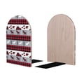 thumbnail image 2 of KLL Buffalo Plaid Forest Print Wood Book Ends for Shelves,1 Pair Wood Bookends Book Holder Stand Decorative, Book Stoppers for Heavy Duty Books CD File Video Games, 2 of 8