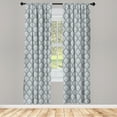 thumbnail image 2 of Ambesonne Damask Grey 4-Panel Curtains, Vintage Rococo, 56"x63", Blue Grey and Pale Taupe, 2 of 4