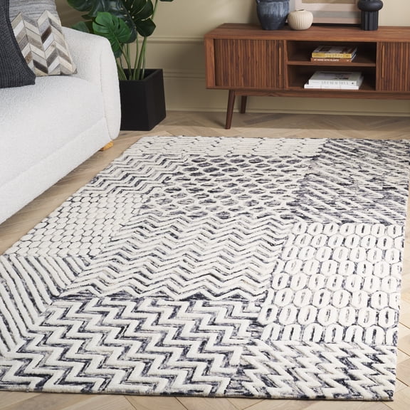 Safavieh Ebony Nicholas Geometric Area Rug, Ivory/Black, 5' x 8'
