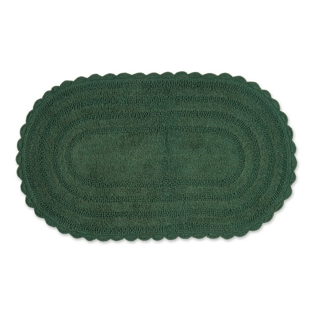Design Imports DII Vert Foncé Grand Tapis de Bain au Crochet Ovale