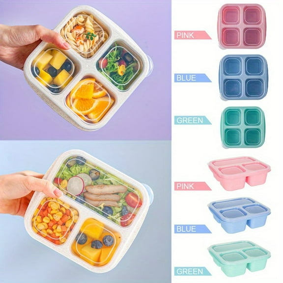 6 Pack Bento Box, Reusable Lunch Containers, Food Storage Containers With Lids, Stackable Snack Boxes