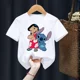 thumbnail image 3 of Camiseta infantil de Disney Lilo Stitch, camiseta kawaii, ropa informal de dibujos animados de anime para niños, camiseta para niñas y niños, camiseta de moda Y2K, 3 of 5