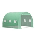 thumbnail image 1 of Outsunny Large 10' x 10' Greenhouse, Hoop Hot House, Zipper Door, Green, 1 of 10