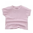 thumbnail image 1 of Summer Girls Casual All-match Korean Solid Color Short-sleeved Top, 1 of 5