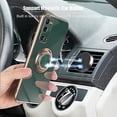 thumbnail image 3 of Phone Case For Samsung Galaxy S24 S23 S22 + Plus Ultra Back Cover Fashion Plating Ring Holder Solid Colored Tpu, 3 of 5