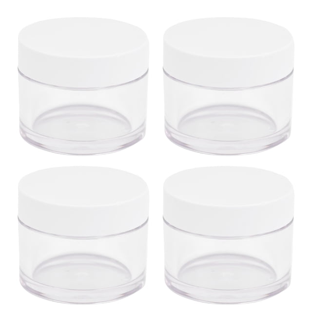 Juego de 4 recipientes reutilizables para lociones cosméticas, tarros redondos transparentes de 30 g para cremas de maquillaje
