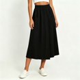 thumbnail image 5 of Costeam Womens Crinkle Textured Split Front Wide Leg Capri Pants with Side Patch Pockets Elastic High Waist Lightweight Breathable Fabric Solid Color Cropped Casual Trousers Multi Color, 5 of 9
